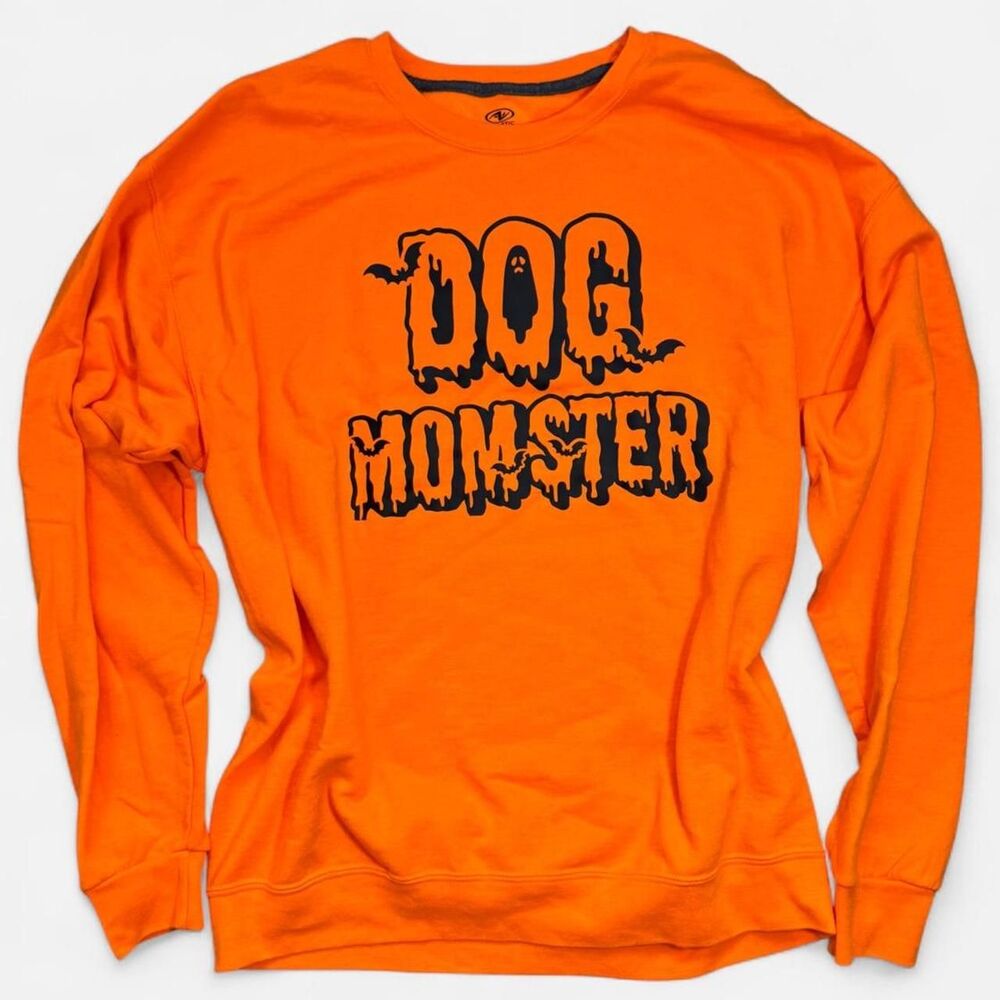 New! Large Orange long sleeve Momster Dog sweatshirt
